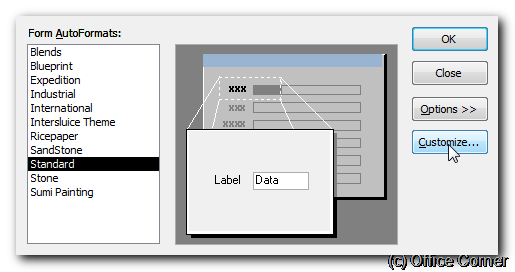 Create and apply your own AutoFormat style to Microsoft Access forms