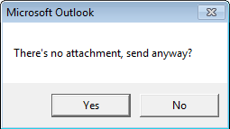 Outlook custom warning about missing attachments before sending a message