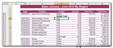 Super easy subtotals in a Microsoft Excel database