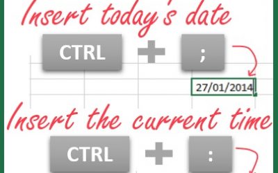 Insert the current date or time quickly without looking at your watch with today’s Excel tip